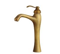 Rubinetti per lavabo da bagno vintage, in ottone antico, rubinetti acqua calda e fredda, design girevole, imitazione di antiquariato, stile corto con ceramica antica