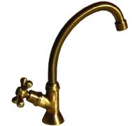 Fraschetti Rubinetto per lavello Decogarden Parigi bronzato con canna girevole H24 cm presa 1/2''