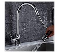 Rubinetti per lavabo, Estrarre i rubinetti della cucina Silver Single Handl Gold Kitchen Rubinetto for rubinetto singolo foro rotante miscelatore acqua(A)