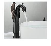 Rubinetti per lavabo Gold Luxury Bathroom Sink Rubinetto Vintage Rame Swan Style Personality Moda Moda Mount Mount Miscelatore caldo e freddo Miscelatore Nero Bacino Rubinetto(High Black Bronze)