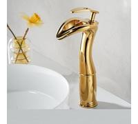 Rubinetti per lavabo in rame per acqua calda e fredda, oro