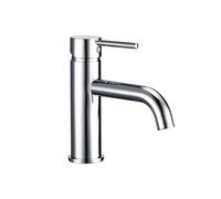 Rubinetti per lavabo Promozioni Rubinetto da bagno rotondo nero opaco oro rosa rubinetto miscelatore piccolo lavello (argento cromato)