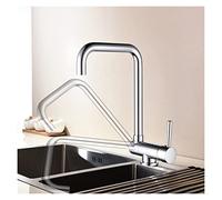 Rubinetti per lavabo, Rame Caldo e freddo Seven-Carattere Cucinetto Della Lavandino Lavabo Rubinetto Pieghevole Uvolto rotante universale(Type A chrome plated)