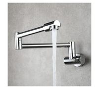 Rubinetti per lavabo, Rame cromato singolo cucina fredda rubinetto universale rotante stiramento estensione pieghevole(Noir)