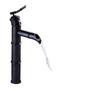 Rubinetti per lavabo Rubinetto a cascata in bronzo nero Rubinetto a cascata in bambù ad arco alto per bagno Rubinetti per lavabo monocomando miscelatore acqua calda e fredda (ZJ03)