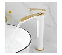 Rubinetti per lavabo, Rubinetto da bagno in ottone oro nero rubinetto freddo e calda miscelatore lavandino for lavello in bianco(Dark Grey)