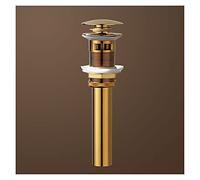 Rubinetti per lavabo, Rubinetto for lavabo in ottone massello in oro rosa rubinetto da bagno freddo e calda a cascata miscelatore tavolino singolo impugnatura a ponte montata in(Gold overflow)