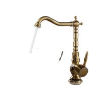 Rubinetti Per Lavabo Rubinetto Per Lavabo In Ottone Antico Rubinetto Per Intaglio Maniglia Girevole A 360° Miscelatori Per Acqua Calda E Fredda Gru Da Cucina,Alto Stile