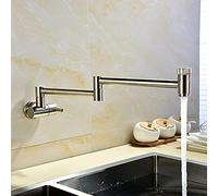 Rubinetti per lavello da Cucina, Montaggio a Parete, Rubinetto Universale per Acqua Fredda, Doppia Maniglia, Girevole a 360°, Multifunzione, Rubinetto da Cucina, Rubinetto per lavelli da Cucina,