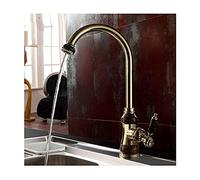 Rubinetti per lavello da Cucina Ottone Girevole a 360 Gradi con Modello in Marmo Miscelatore per lavabo monocomando, Oro (Oro Rosa)