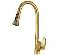 Rubinetti per lavello da Cucina Rubinetti per lavello da Cucina Rubinetto da Cucina Girevole in Rame Puro, Rubinetto per lavabo monocomando monoforo, Miscelatore con abbassamento, Tubo Flessibile