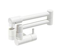Rubinetti per lavello da Cucina Rubinetto da Cucina Pieghevole con Rotazione a 360 ° a Parete Rubinetto da Cucina Singolo Acqua Fredda Bianca Maniglia Singola Mode Bianco