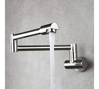 Rubinetti per lavello da Cucina, Rubinetto da Parete, Girevole a 360°, Universale, per Acqua Fredda, Maniglia Singola, Multifunzione, Rubinetto da Cucina, lavelli da Cucina, Tap-den, Spazzolato