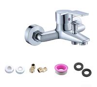 Rubinetti per vasca da bagno con attacco doccia, rubinetto doccia in ottone a doppio controllo per acqua fredda/calda con cartuccia a prova di perdite (A)