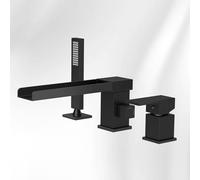 Rubinetti per vasca da bagno con doccia, vasca a 3 fori, bocca girevole a 360°, cascata a leva singola, rubinetto da bagno per un migliore flusso d'acqua