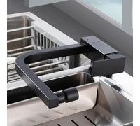 Rubinetti Pieghevoli all'Interno del lavello della Finestra Rubinetto in Ottone 2 modalità Manette per Acqua Calda e Fredda Cucina Mixer ne-Nere (Nero)