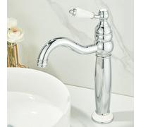 Rubinetti retrò con rubinetti ad acqua calda e fredda, lavabo, lavandino, bacino sottostrutto, vasca monoforo, rubinetti dorati, tutti i modelli rialzati color rame e argento [versione in ceramica]
