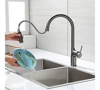 Rubinetti, Rubinetto da cucina da appoggio Rubinetto da cucina estraibile in rame spazzolato Rubinetto for lavabo for piatti caldi e freddi