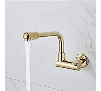 Rubinetti,Rubinetto da cucina singolo freddo dorato Rubinetto per lavello a parete Rotazione a 360 ° Rubinetto da cucina Rubinetto per lavello da cucina monocomando Rubinetto per lavello a cascata