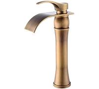 Rubinetti Rubinetto for acqua Retro Cascata for bagno Miscelatore monocomando for lavabo da appoggio for Lavandino Beccuccio alto in ottone/cromo for