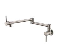 Rubinetti, Rubinettor Riempirentole, Rubinetto da Cucina in Ottone, Rubinetto da Cucina Pieghevole Ed Estensibile a Parete con Acqua Calda Eda,L Spazzolato