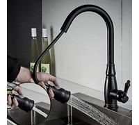 Rubinetti, Tipo Tipi Cucina Tocca Il lavandino Multifunzione Piscina Lavabile ugello per Rubinetto Ridotto di regolamento idrico (8124 Nero)