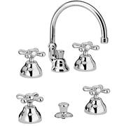 Rubinetto 3 fori bidet + lavabo batteria manopole a croce classico miscelatore