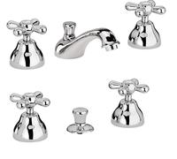Rubinetto 3 fori bidet + lavabo batteria manopole a stella classico miscelatore