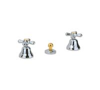 Rubinetto 3 fori per bidet in colore cromo oro erogazione dalla ceramica Gattoni