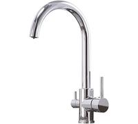 Rubinetto 3 Vie Cucina Cromo Rubinetto Cucina 3 Vie per Sistemi Osmosi Miscelatore Cucina 3 Vie con Beccuccio Girevole a 360 ° 3 in 1 Rubinetti Cucina