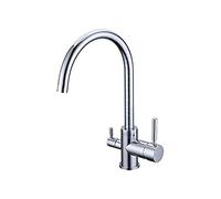 RUBINETTO 3 VIE FILTRIACQUAITALIA® CROMATO PER DEPURATORE ACQUA TRE VIE ACQUA DEPURATA