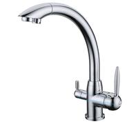 RUBINETTO 3 VIE PER ACQUA FREDDA CALDA E DEPURATA MISCELATORE 3 VIE PER DEPURATORE ACQUA