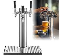 Rubinetto a 3 Vie per Torre Della Birra, Torre Della Birra in Acciaio Inox, Kit Torre Del Con Tubi Preassemblati E Gambi Rubinetto Autochiudenti per Feste, Bar, Pub, Ristorante