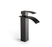 Rubinetto a cascata con canna alta per lavabo nero opaco Nardis