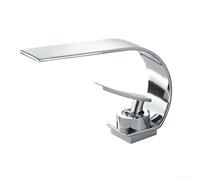 Rubinetto a cascata, doppio controllo, miscelatore in ottone per lavabo caldo e freddo, flusso a bolle morbide, moderna finitura nera per bagno (argento)