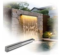 Rubinetto a cascata in acciaio inossidabile con kit pompa, decorazione for piscina/stagno, flusso d'acqua uniforme e costante, resistente for paesaggi acquatici all'aperto(90cm/35.4in)