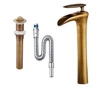 Rubinetto a cascata in ottone bronzo antico, miscelatore caldo e freddo per cucina e bagno, rubinetto moderno per lavabo lavandino, elegante dispositivo riparabile, elegante decorazione per la casa