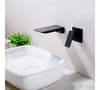 Rubinetto a Cascata in Ottone, Rubinetto for lavabo a Parete, Miscelatore for Acqua Calda e Fredda, rubinetti for lavabo da Bagno, Oro Spazzolato/Nero/Cromo/Oro(Noir)
