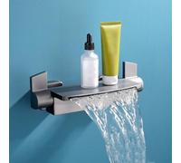 Rubinetto a cascata per vasca da bagno a parete, miscelatore in ottone caldo e freddo, elegante finitura grigia, design moderno per un'esperienza di lusso per bagno e doccia