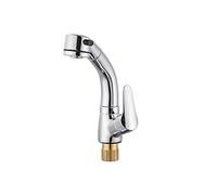 Rubinetto a Cascata retrò Cromato Senza Piombo Valvola a Leva Miscelatore lavello da Cucina Beccuccio Rotante Corpo in Ottone Cromato Rubinetti monocomando per Acqua Calda e Fredda Rubinetto per Vaso