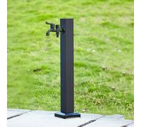 Rubinetto a colonna d'acqua da giardino in acciaio inox 304, verticale, per esterni, altezza 95 cm, ideale per irrigazione e lavaggio (nero)