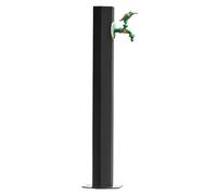 Rubinetto a colonna d'acqua da giardino per esterni, autoportante, in acciaio inox, idrante per irrigazione e lavaggio, nero, 20,5 x 50 cm, elegante e durevole fontana da giardino.