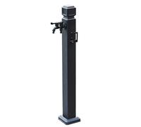Rubinetto a colonna d'acqua da giardino per esterni, fontana antigelo verticale quadrata con pistola a spruzzo (nero, 95 cm) per un'irrigazione efficiente e un paesaggio elegante