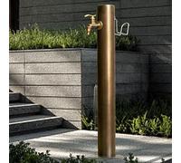 Rubinetto a colonna d'acqua da giardino per esterni, in acciaio inox 304, per irrigazione verticale, resistente al gelo, fontana marrone, 86 x 20,5 cm
