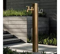 Rubinetto a colonna d'acqua da giardino per esterni, in acciaio inox 304, resistente al gelo, per irrigazione verticale, colore marrone, fontana da giardino Robinet (86 x 20,5 cm)