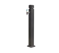 Rubinetto a colonna d'acqua verticale, Outdoor Garden Faucet Freestanding Vertical Hydrant with Copper and Stainless Steel Hose Stand Black 114cm(Black4)