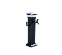 Rubinetto a colonna d'acqua verticale, Solar LED Outdoor Garden Faucet With Double Outlet And Multiple Sizes(60.5x16cm/24x6in)