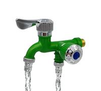 Rubinetto A Doppia Uscita - Acciaio Inossidabile Argento, Doppio Controllo Indipendente Per Lavatrice, Valvola Di Intercettazione Ad Alta Pressione | Adattatore Per Rubinetto A Parete Per Bagno E Giar