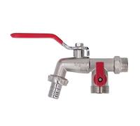 Rubinetto a doppia valvola , uscita da 1/2 pollici e 3/4 pollici Ingresso da 3/4 pollici Rubinetto con valvola a sfera per lavatrice Senza perdite d'acqua Durevole per irrigazione per esterni