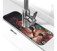 Rubinetto a forma di corona di fiori per lavello da cucina assorbente ad asciugatura rapida tappetino rubinetto antischizzi bel tappetino di drenaggio per lavello da cucina